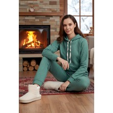 Aydoğan Kadın Kapüşonlu Uzun Kol Kalın Kumaş Pijama Takımı 240434 MINT01