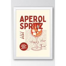 Aperol Spritz Temalı Çerçeveli Tablo – Modern Mutfak ve Bar Duvar Dekoru, Kokteyl Konseptli Poster