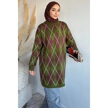 Julude Gülseli Desenli Simli Tesettür Triko Tunik P-00020159