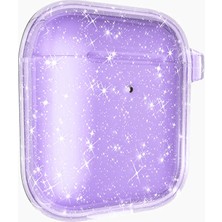 Oyo Store Airpods Uyumlu Oyo Allstar Airbag 32 Parlayan Simli Saydam Renkli Kılıf-Mor