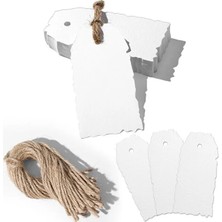 Naturevo  50 Adet Vintage Görünümlü Hediye Etiketi 10M Jüt Ip 9.5*4.5 cm