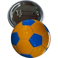 Futbol Topu Metal Buton Rozet Broş-Çanta Rozeti-Yaka Iğnesi (44MM) 1 Adet