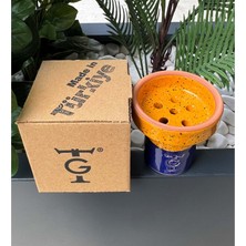 Gt Terra Sırlı 6 Delikli Lüle - Sarı Lacivert