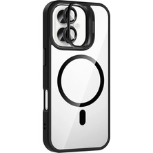 Apple iPhone 17 Remim Lensli Magsafe Standlı Kapak - Siyah STEPLYA-48387