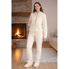 Aydoğan Kadın Kapüşonlu Uzun Kol Kalın Kumaş Pijama Takımı 240437 BEJ01