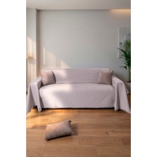Rell Home Pamuklu Dokulu Ekru Koltuk Şalı 170X220 cm – Saçaklı Tv Battaniyesi & Dekoratif Koltuk Örtüsü
