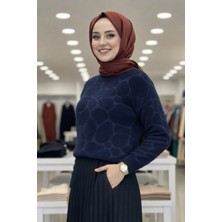 Tesettür Diyarı Cozy Dokulu Tesettür Kazak- Lacivert Standart (36-38-40 Uyumlu)