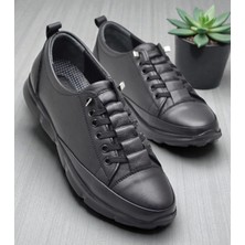 Ispartalılar 605 Tam Ortopedik Poli Hafif Taban Günlük Hakiki Deri Kadın Ayakkabı Lastikli