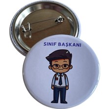 Sınıf Başkanı Öğrenci Rozeti Çanta Rozeti-Yaka Iğnesi-Şapka Aksesuarı (44MM) 1 Adet