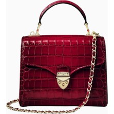 Aspinal Of London Midi Mayfair Kırmızı Ombré Croc Deri Top Handle Çanta