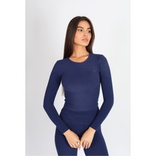 Softandbasic Uzun Kollu Bisiklet Yaka Lacivert Body