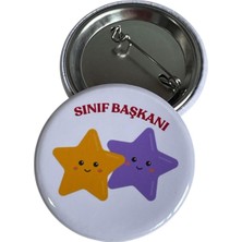 Öğrenci Sınıf Başkanı Metal Buton Rozet Broş-Çanta Rozeti-Yaka Iğnesi (44MM) 1 Adet