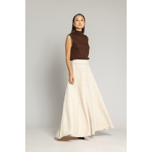 Nisan Triko Volanlı Triko Etek