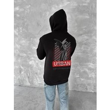Oversize Üç Iplik Kapşonlu Sweatshirt - Siyah