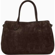 Reformation Oversized Patrizia Koyu Kahverengi Grenli Deri, Zarif ve Lüks Büyük Tote Çanta