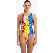 Karacan Desenli Kadın Yüzücü Mayo Xl