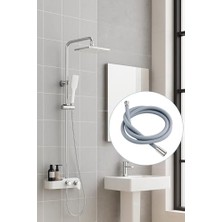 Silikon Duş Hortumu, Yüksek Kaliteli, Esnek Spiral Yapı, Kıvrılmaz, Kırılmaz, Dayanıklı Banyo Hortumu, Sızdırmaz Bağlantı Uçlu, Su Geçirmez, Kolay Temizlenebilir, 150 cm (Beyaz)