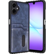 CPT83 Samsung Galaxy A07 4g Sara Kartvizitli Deri Kılıf - Lacivert STEPLYA-48387