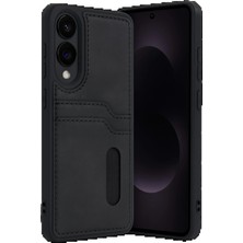 CPT83 Samsung Galaxy S25 Edge Sara Kartvizitli Deri Kılıf - Siyah STEPLYA-48387