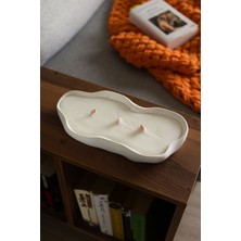 Myravis Myrâvis Ylang Ylang ve Tarçın Kokulu 3 Fitilli El Yapımı Dekoratif %100 Doğal Soya Mumu