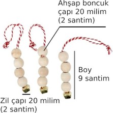 Bebek Yılbaşı Ağaç Boncuk Süs Hobi Zilli Çok Amaçlı Etkinlik Doğum Günü Zil Dekoratif Ipli Süs 3 Adet