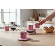 Kütahya Home 12 Parça Desenli Porselen Kahve Fincan Takımı Tulu | 6 Kişilik