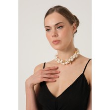 db DİLEK BAŞ TASARIM Üçlü Incili Kolye