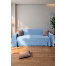 Rell Home Pamuklu Dokulu Ekru Koltuk Şalı 170X220 cm – Saçaklı Tv Battaniyesi & Dekoratif Koltuk Örtüsü