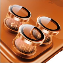 Fibaks iPhone 17 Pro/17 Pro Max Safir Cam Ar+ Af+ Premium Aparatlı Kamera Koruma Turuncu Lens Koruyucu Kılıf
