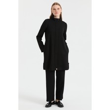 Esswaap Yüksek Yakalı Çıtçıt Detaylı Giyçık  Siyah