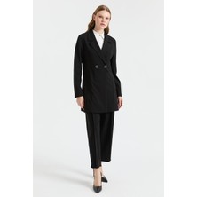 Esswaap Çift Düğmeli Ceket Pantolon Takım  Siyah