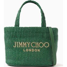 Jimmy Choo Tığ Işi Plaj Çantası, Rafya, Yazın Vazgeçilmezi, Geniş Iç Hacim