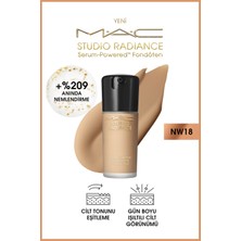 M.A.C Dolgun ve Işıltılı Cilt Için Studio Radiance NW18 Powered™ Serum Fondöten 30 ml