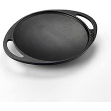Suha Store Döküm Saç Kavurma Tavası, Metal Kulplu, 20CM, Siyah