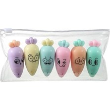 Havuç Fosforlu Işaretleme Kalemi (Mini) 6'lı, Çok Renkli EASYSO290 Fosforlu Kalem Highlighter