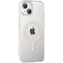 CPT83 Apple iPhone 14 Move Taşlı Magsafe Kapak - Pembe KAYALI27-U7387I2