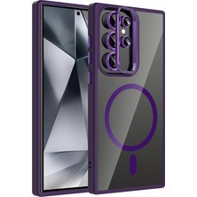 Samsung Galaxy S25 Ultra Remim Lensli Magsafe Standlı Kapak - Derin Mor KAYALI27-U7387I2