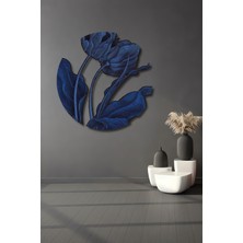 Masalsı Mavi Lale Suluboya Görünümlü Ahşap Dekoratif Ev,antre,salon,ofis,mutfak,yatak Odası Tablo