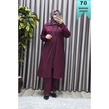 Elmas Tesettür Kadın Giyim Büyük Beden Modal Simli Kap Pantolon Içlik Üçlü Takım Tesettür Kombini