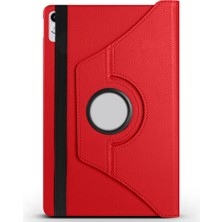 Oyo Store Lenovo Tab P11 11.5 (2.nesil) TB350UF Uyumlu Oyo Dönebilen Standlı Kılıf-Kırmızı