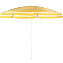 Düvenci Toptan Sarı Beyaz 200CM, 8 Telli Plaj Şemsiyesi