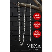 Vexa Aksesuar Kararmaz Ataç Zincir Kolye Bileklik Set – Özel Kutulu, Hediyelik Set