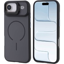 Oyo Store iPhone 17 Air Kılıf M-Safe Şarj Özellikli Kamera Standlı Zore Notron Kapak - Siyah