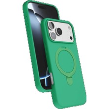 Apple iPhone 17 Pro Max Regal Magsafe Standlı Kapak - Yeşil KAYALI27-Y7898UKY