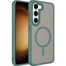 Oyo Store Galaxy S23 Plus Kılıf Mat Arka Yüzey Wireless Şarj Özellikli Oyo Flet Magsafe Kapak-Yeşil
