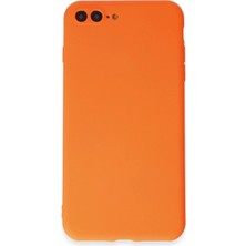 iPhone 7 Plus Kılıf First Silikon - Turuncu KAYALI27-Y7898UKY