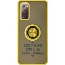 Samsung Galaxy S20 Fe Kılıf Montreal Yüzüklü Silikon Kapak - Sarı KAYALI27-Y7898UKY