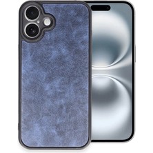 iPhone 16 Plus Kılıf Aras Deri Kapak - Lacivert KAYALI27-Y7898UKY