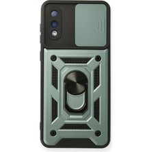Samsung Galaxy A02 Kılıf Pars Lens Yüzüklü Silikon - Yeşil KAYALI27-Y7898UKY