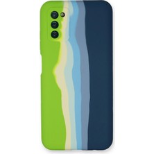 Samsung Galaxy A03S Kılıf Ebruli Lansman Silikon - Yeşil-Koyu Yeşil KAYALI27-Y7898UKY